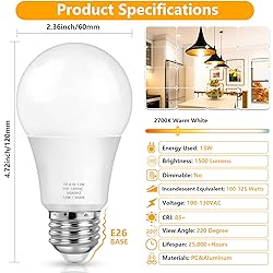 MAXvolador A19 LED Light Bulbs, 100 Watt