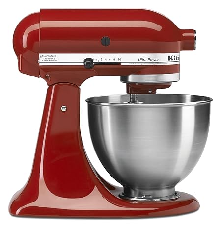 KitchenAid 4-1/2-Quart Ultra Power Stand Mixer, Empire Red KitchenAid KSM100PSWW Ultra Power Plus 412Quart Stand Mixer with Pouri