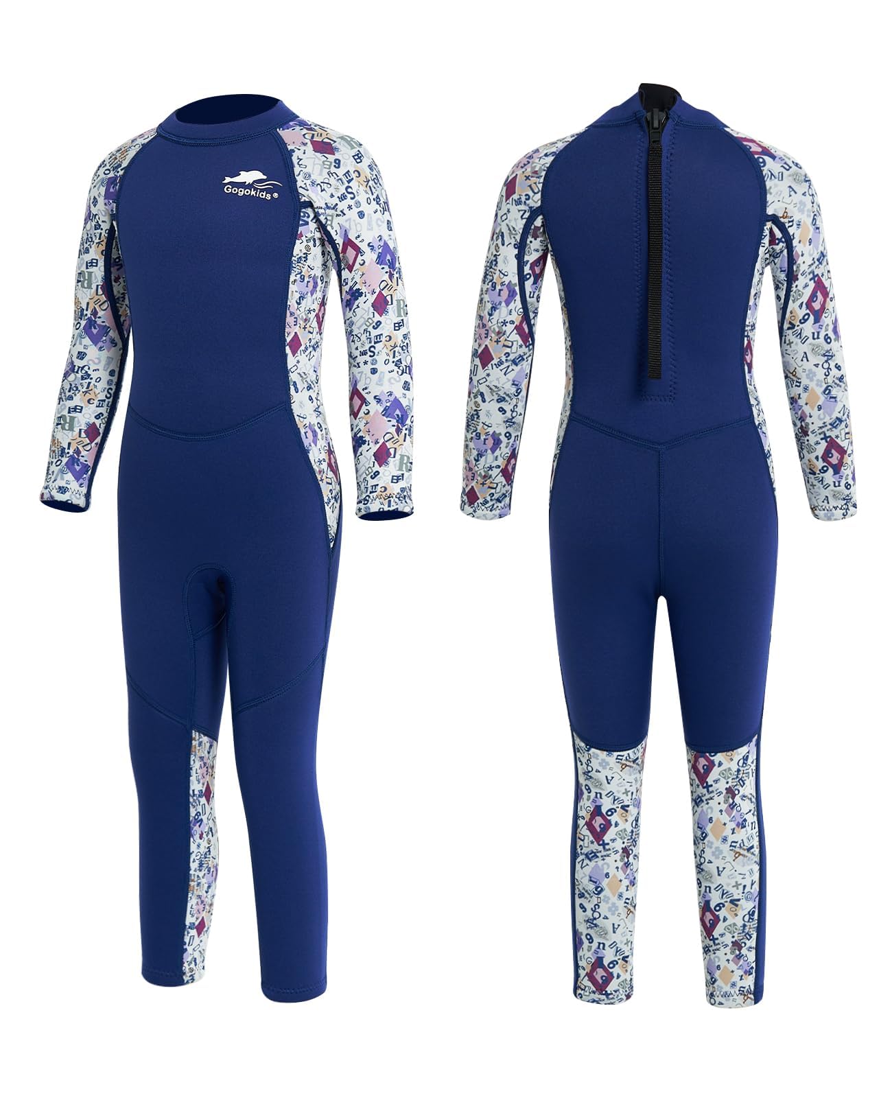 Gogokids Wetsuit Kids, Children 2.5mm Neoprene Thermal Swimsuit with UV 50+ Protection, Full Length One Piece for Ages 3-10 Boys & Girls Swimming, Surfing, Diving, Snorkeling
