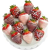 A Gift Inside The Original Love Berries - 12 Chocolate Covered Strawberries, Fresh Dipped Berries Gift for Birthday, Thank You &amp; Anniversary