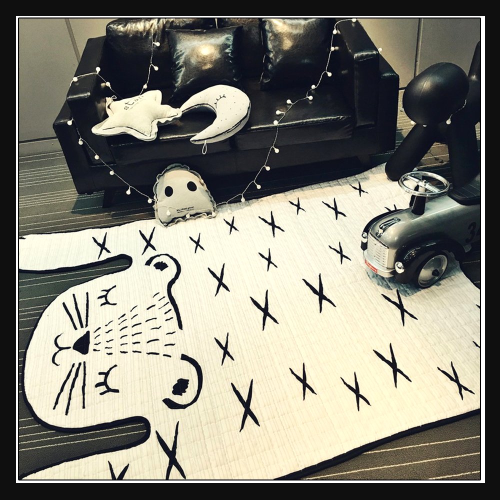 Hiltow Soft Comfortable Cotton Ground Mat Pretty Cartoon Tiger Design Child Mattress Kids Playmat Crawling Mat