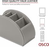 Osco Faux Leather 5-Compartment Remote Organiser Grey 12x22.5x7.8 cm view 7