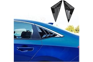 Axinda Rear Side Window Louvers Compatible with Honda Civic Sedan 11th Gen 2022 2023 2024 2025, Exterior Accessories, Car Rear Side Air Vent Scoop Shades Covers Blinds 2PCS (Glossy Black)