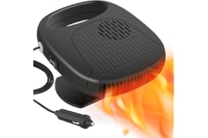 WAMTHUS Car Heater, 12V Portable Windshield Heater with Air Purification 2 in 1 Fast Heating & Cooling Function Plug in Cigarette Lighter Car Defroster(Black)