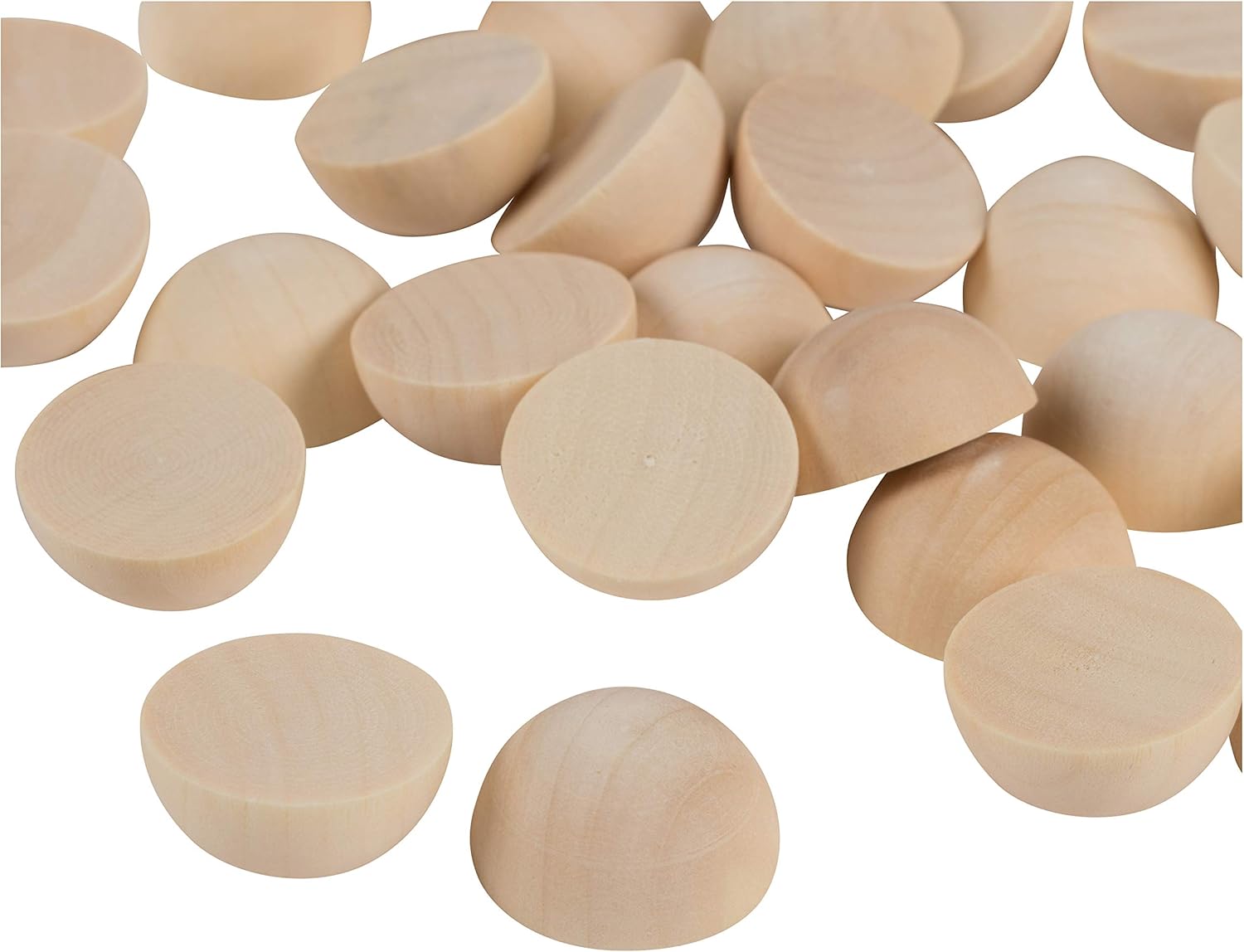 Split Wood Balls 100Pack Unfinished Half Wooden Balls, Mini