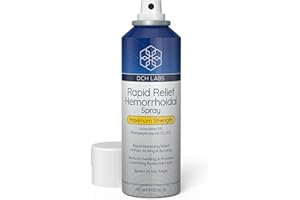 DCH Labs Rapid Relief Hemorrhoid Treatment Spray, 5 oz, Maximum Strength Lidocaine & Phenylephrine for Fast Acting Relief of Pain, Burning, Itching, Swelling & Discomfort, Vegan & Cruelty-Free