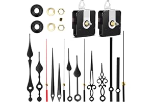 AIRUIFU 2Pcs Clock Mechanism - Clock Mechanism Replacement - Quartz Clock Movement Replacement,Clock Kit Motor Replacement Mute Design DIY Repair Clock Parts 5 Set Clock Hands (No Battery)