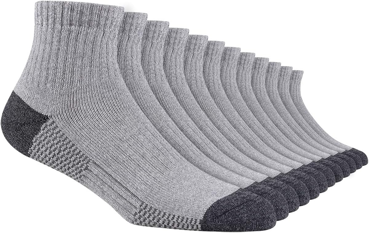 Heatuff 12 Pairs Men's Cotton Performance Athletic High Ankle Extra