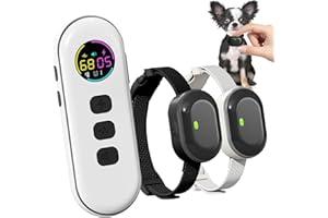CHUPOLIK Ultra-Small Dog Shock Collar for 2 Dogs,Ultra-Light & Thin Dog Training Collar with 1300ft Remote, Tailored for Small Dogs 5-15lbs & Medium Dog, 198-Level Control,Waterproof, Rechargeable(WhiteBlack)