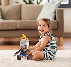 JHESAO 12" PVZ Plush Conehead Zombies Brown Coat