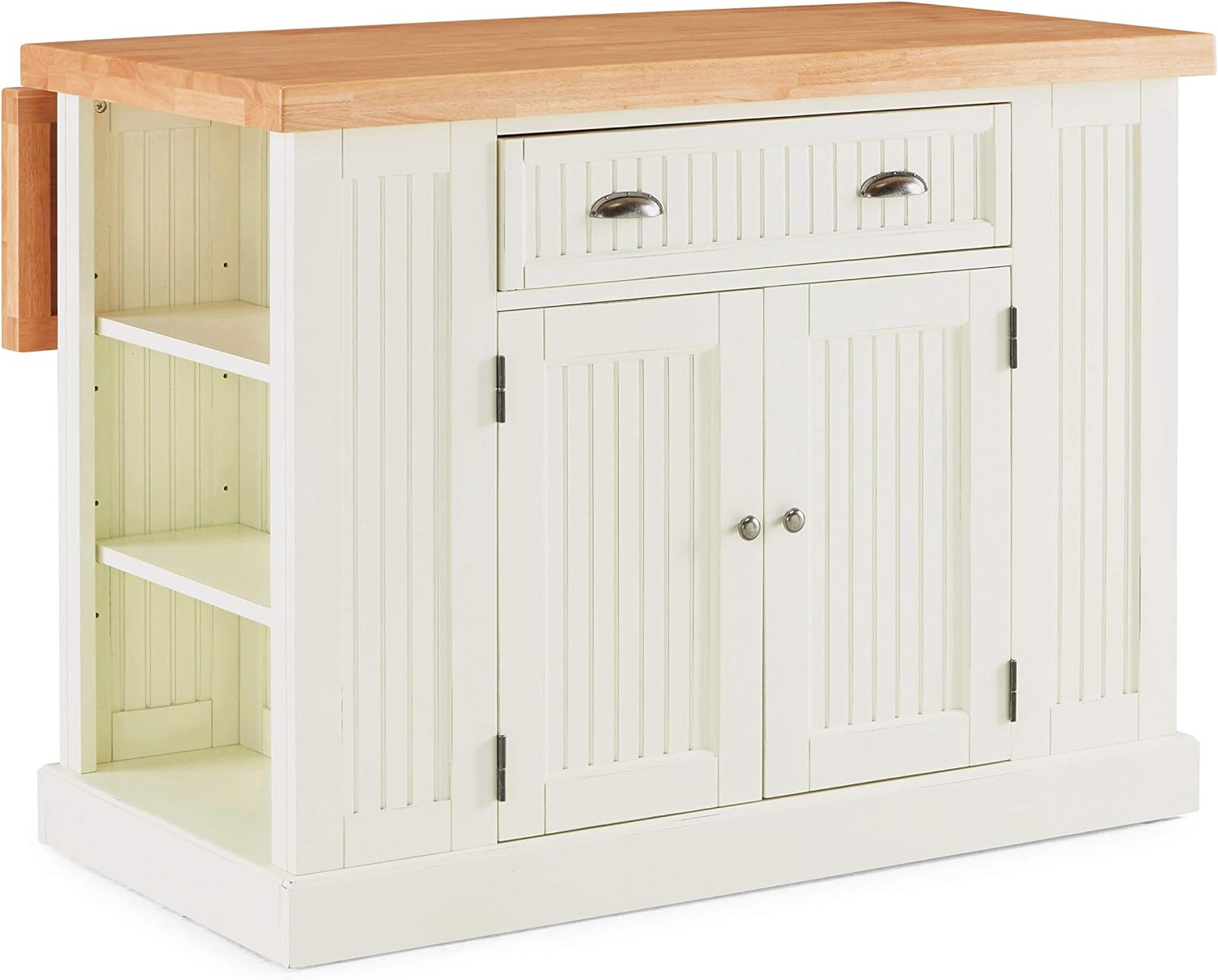 Best White Kitchen Island W/ Drop Leaf