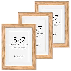 5x7 Picture Frame, Solid Oak Wood 5 x 7 Frame with