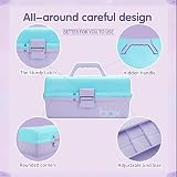 Creahaus 12in 3 Layer Storage Box with 2 Trays Blue Purple view 3