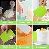 Vicloon 3 Pc Stainless Steel Dough Scraper Cutter Set with Measuring Scale view 6