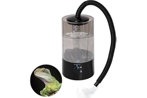 Hoqqf 4L Reptile Humidifier Fogger with Extended Hose - Adjustable & Quiet Fogger/Mister for Chameleon, Bearded Dragon, Amphibians - Large Capacity(Black)