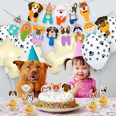 Selectvacationproperties Com Toys Hobbies Banners Diydec 36pcs Dog Party Supplies Dog Birthday Party Decorations Dog Birthday Banner Cupcake Toppers Balloon For Birthday Party Favor