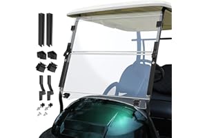 ENEKERP Upgraded Club Car Precedent Windshield,Golf Cart Windshield for Precedent/Tempo/Onward (2004-Up)– Heavy Duty Hinges, Foldable, Anti-UV & Impact Resistant, 5MM Thick PC Material, 37.6"W X 33.2"H