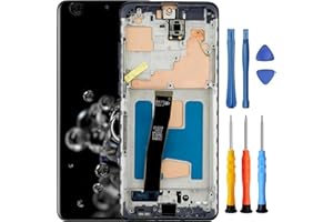 Foufinin for Samsung Galaxy S20 Ultra Screen Replacement for Samsung S20 Ultra Screen Replacement with Frame G988U G988U1 G988W for Samsung S20 Ultra LCD Display Touch Digitizer Assembly with Tools