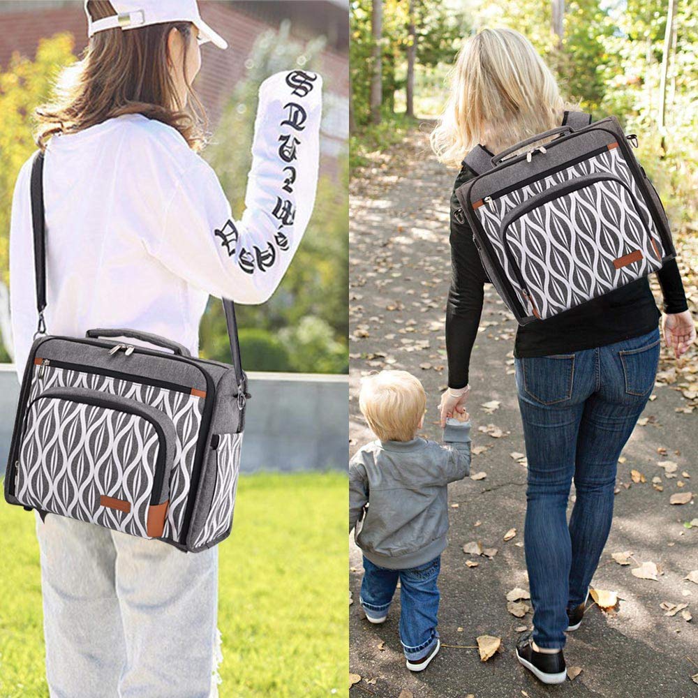 Lekebaby Baby Wickelrucksack Wickeltasche Rucksack Mit Wickelunterlage Wickeltasche Fur Mama Papa Grau Amazon De Baby