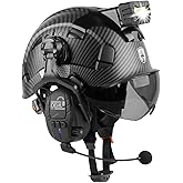 GREEN DEVIL Hard Hat Safety Helmet with Visor Bluetooth Ear Muffs and Headlamp 5 in 1 Full Protection Vented Work Hardhat ANSI Z89.1 Cascos De Construccion for Industrial Construction Forestry