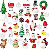 Szsrcywd 40 Pcs Christmas Miniature Figurines,Mini Snowman Resin Ornaments Fairy Garden Christmas Accessories for DIY,Crafts Decoration,Party,Gifts
