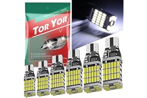 LETINGFAR 921 LED Bulbs 912 Reverse Lights Pack of 6, 6000K Xenon White CANBUS T10 T15 906 W16W 921K 922 Back-up, Replacement For Cargo Lights