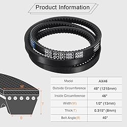 uxcell 4Pcs AX46 EPDM V-Belt, Raw Edge Cogged