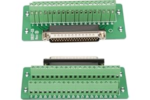 Jeanoko Compact Structure DB37 Breakout Board Terminal Blocks Module Long Serving Life for DIN Rail Mount for Servo(Male)