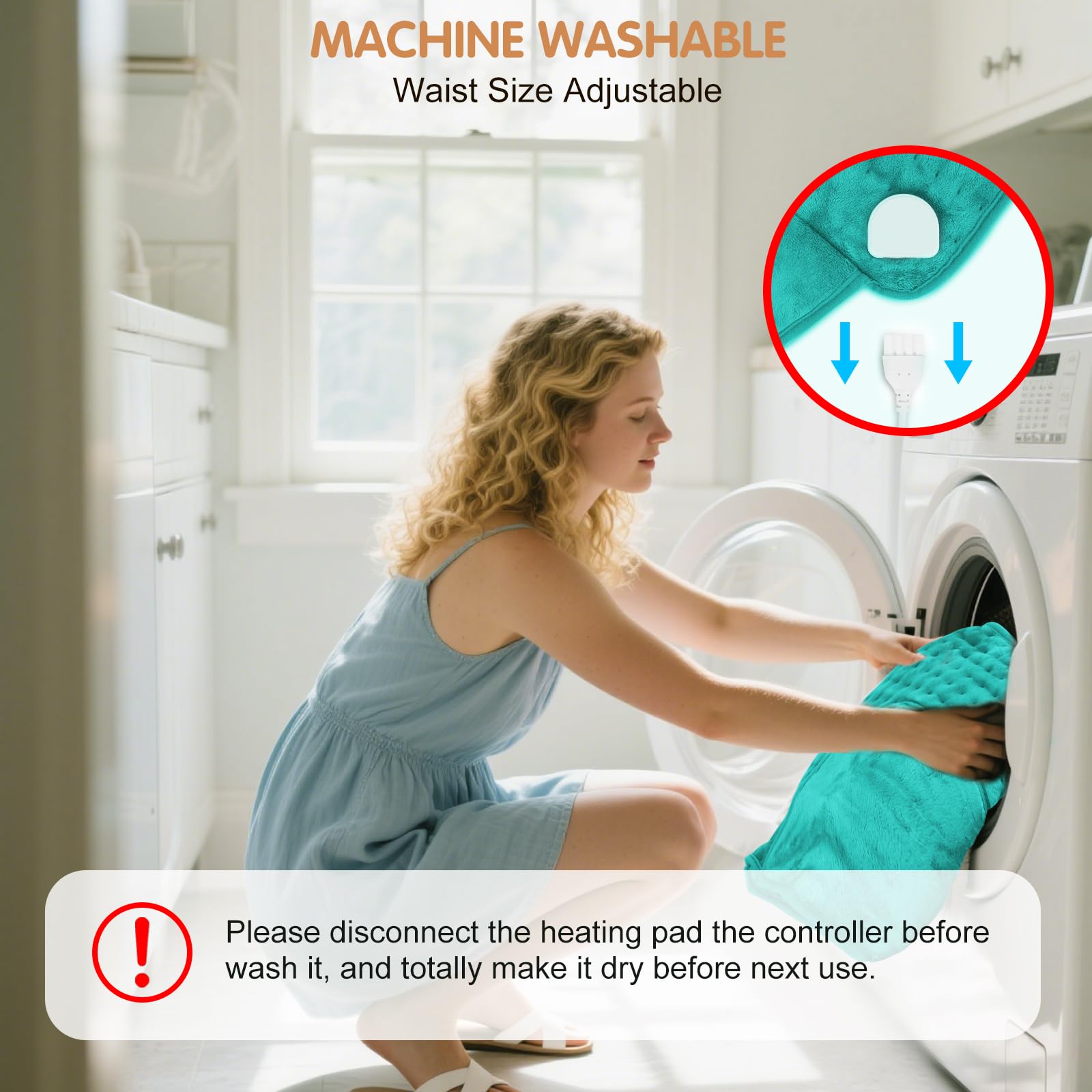 Heating Pad for Period Cramps Back Pain Menstrual Wrap Around Heat Belt 6-Hour Auto Shut Off 12x24 Heated Pad + 20