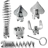 7 Pcs Drain Cleaner Snake Cutter Heads Compatible with Ridgid K50/K400 | Drill Attachment, Rigid Snake Attachment Tips Machine Accessories, Multiple Head Shapes for Drain Cleaning