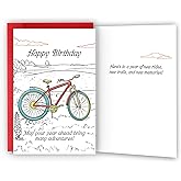Hongshan Funny Birthday Bicycle Card,Birthday Adventure Gift for Men Women,Hilarious Road Bike Cycling Card for Him or Her,Gift Idea for Best Friend Bestie Coworker