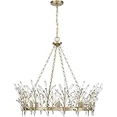 Savoy House 1-4074-8-127 Orianna Glam Crystal Clear Chandelier, 8-Light 480 Total Watts, 29" H x 32" W, Noble Brass