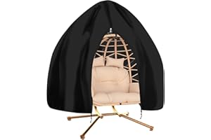 RICHIE 90”x78” Patio Double Egg Chair Covers Waterproof & UV Resistant, Heavy-Duty Zippered Cover for Outdoor Egg Swing Chairs, Hanging Chairs, All-Weather Protection for Garden, Poolside Owners