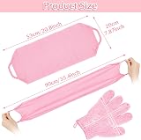 Anezus Exfoliating Shower Bath Gloves Back Scrubber Set - Pink view 6