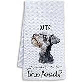 Shrago Funny Schnauzer Kitchen Towels, Schnauzer Gifts for Women Dish Tea Towels, Dog Lover Gifts Decorative Hand Towel for Bathroom Decor, 16x24 Inch