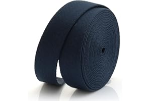 CRAFTMEMORE Heavy Cotton Webbing - Straps for Arts and Crafts, Luxury Bag Strap High Density Webbing (1 1/4 Inch x 5 Yards, Navy)
