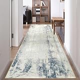 Famibay Hallway Runner Rug 80x300CM Non Slip Washable Abstract Carpet