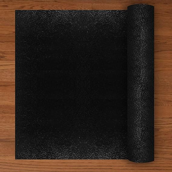 Resilia Deluxe Black Vinyl Plastic Floor Runner Protector For Hardwood Floors Skid Resistant Textured Pattern 27 Inches Wide X 6 Feet Long Kitchen Dining Amazon Com