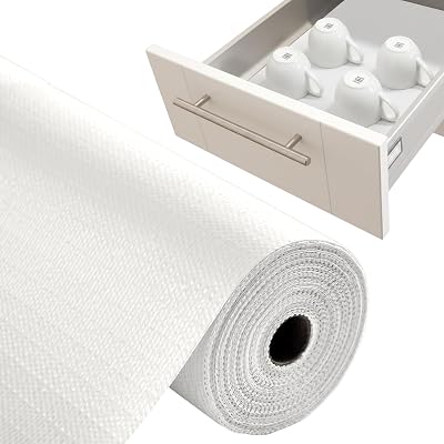 Linda's Essentials Kitchen Drawer Liners 30x300 cm Non-Slip PVC White