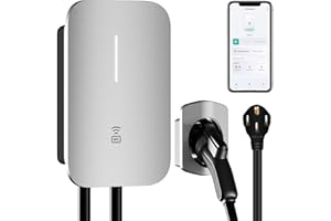 evayafox Level 2 EV Charger - 48 Amp RFID Card 25ft Cable Outdoor Indoor EV Charger Level 2 with NEMA 14-50 Plug WiFi Enabled Electric Car Charger 240V Electric Vehicle Charging Stations
