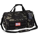 Tactical Gym Bag for Men, 60L Large Capacity Duffle Bags with Shoes Compartment, Sports Bag with wet compartment, Multi-functional Weekend Bags Suitable for Travel, Camping,hiking