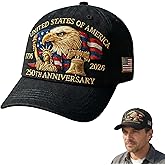 JOYGIEE 250 Anniversary USA Hat - Adjustable 250 Year American Anniversary Hat, Retro Embroidered Cap for Men Women Gifts