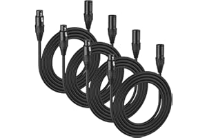 MFL. DMC-2 DMX Cable 3 Pin DMX XLR 6.6ft/2m for Party Lights DJ Lighting Pack of 4