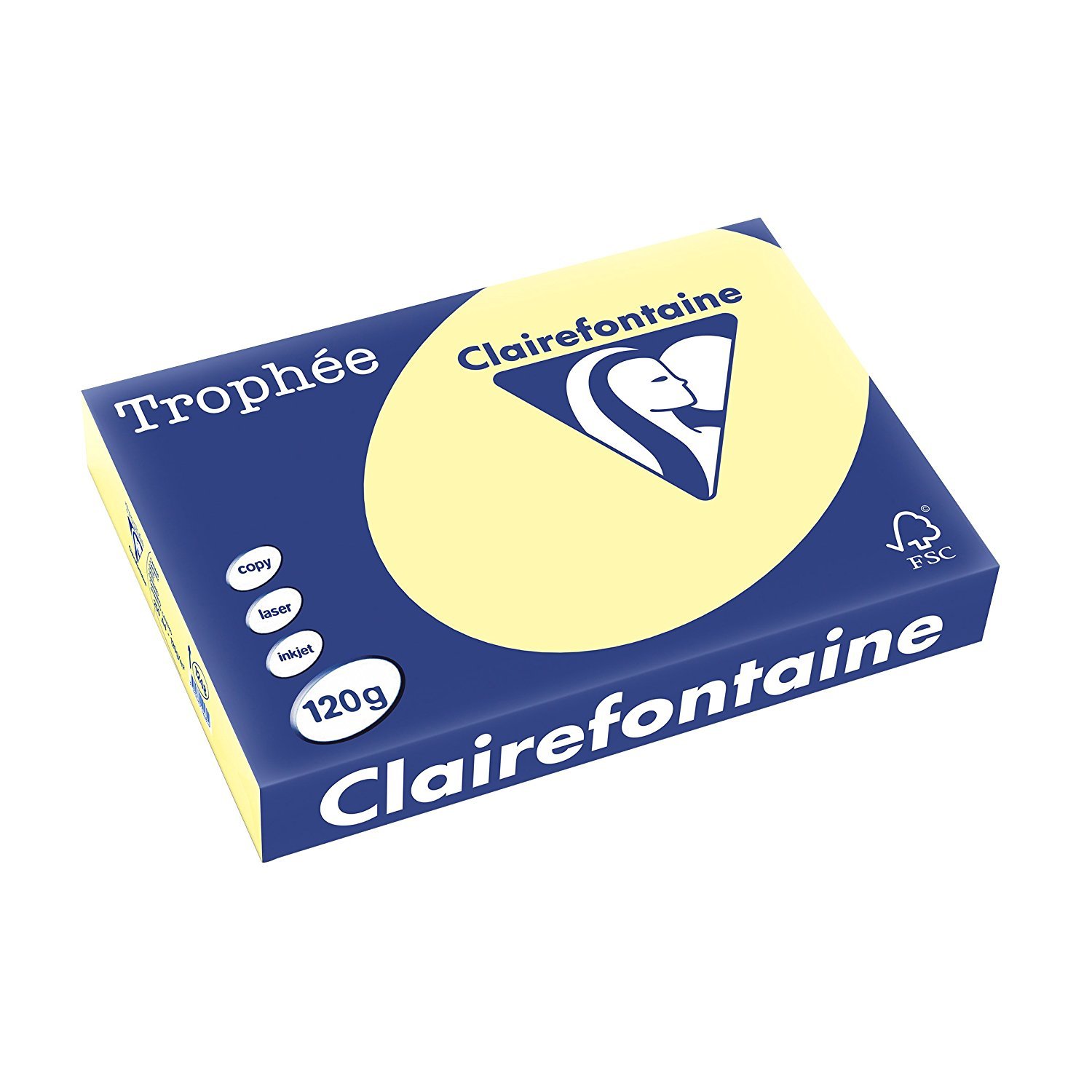 Clairefontaine Trophee 1248C Ream Printer/Copier Paper Intense Colours DIN A4 120 g 250 Sheets Yellow 1 Ream โ image 1