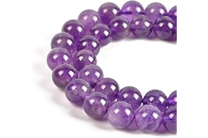 Nancybeads 45pcs 8mm Natural Lt. Amethyst Gemstone Round Spacer Loose Stone Beads for Jewelry Making 15.5" 1 Strand (Lt. Amethyst, 8mm 45Beads)