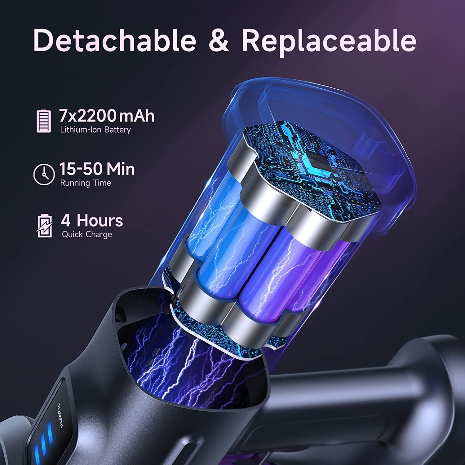 Lubluelu 25000Pa Akku Staubsauger | Staubsauger Kabellos Saugleistung | 25.9V Akkusauger Freistehend | 50Min.Laufzeit | 120.000U/Min | Staubsauger für Tierhaare, Teppich & Harter(Harten) Boden 4