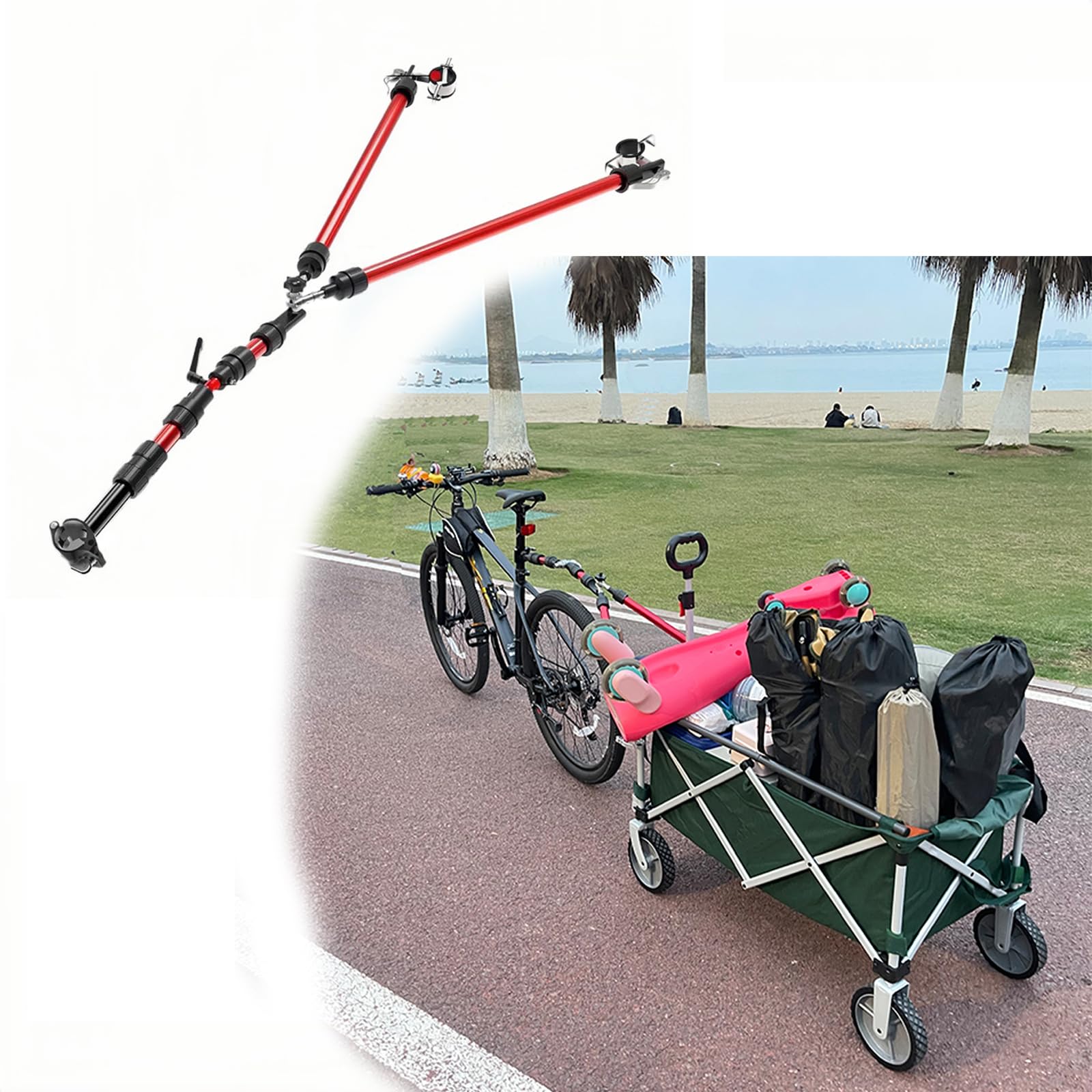 Bicycle Accessories Camping Trailer Hitch Connection Bar Aluminum Alloy Material is Easy to Install red