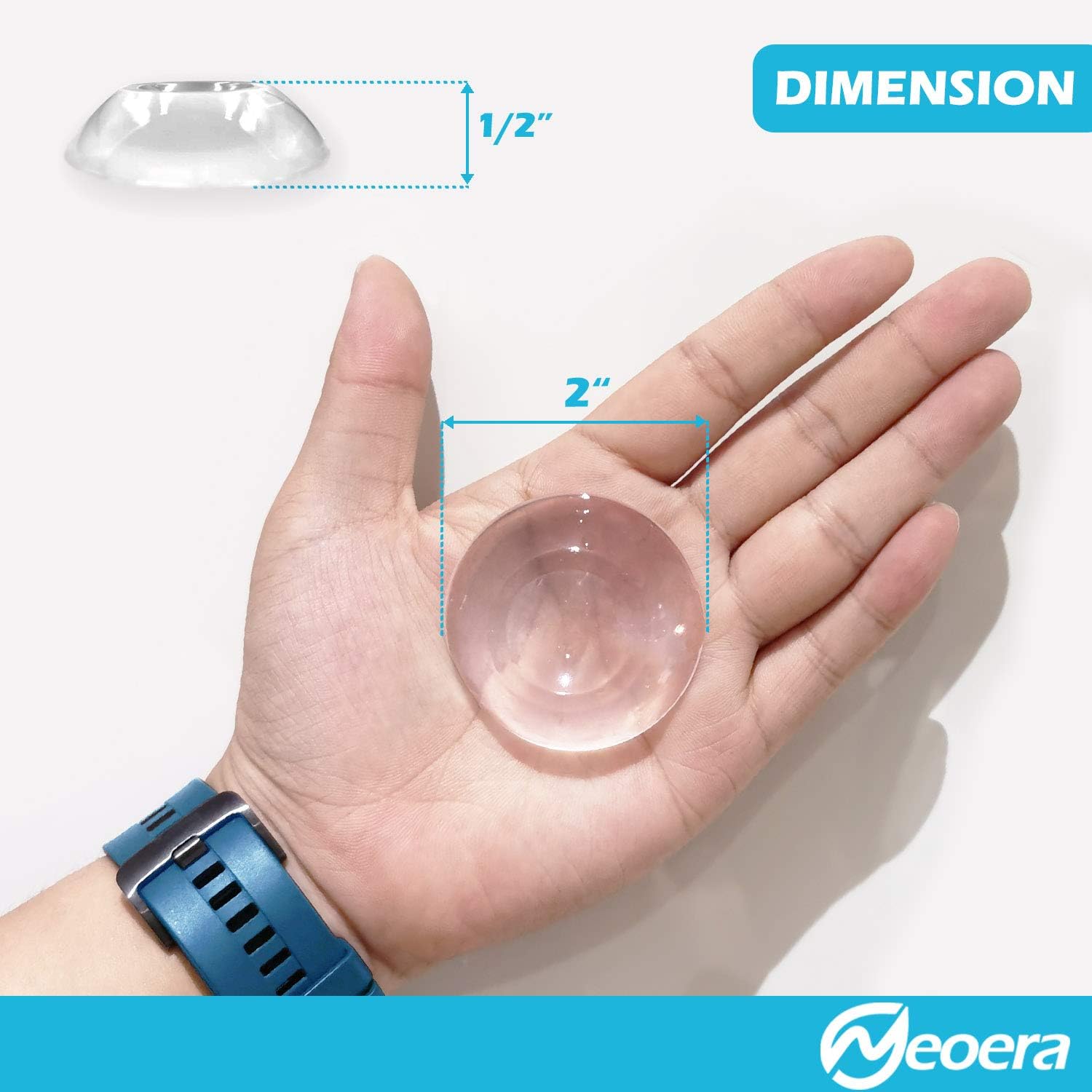 Neoera Door Stopper Wall Protector (Clear, 5pack)-Quiet, Shock Absorbent Gel - Adhesive Reusable Bumper Protector, Wall Shield & Silencer for Door Handle, Soft Rubber Round Door Stop 2”: Office Products