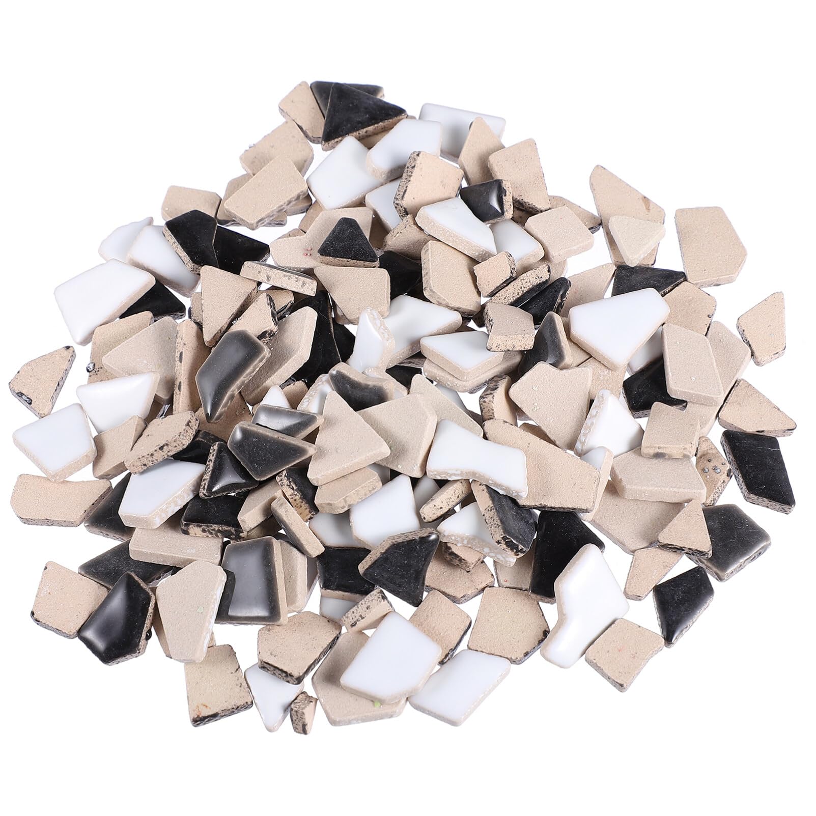 HOMSFOU Mosaic Tiles DIY Ceramic Porcelain Mosaic Tiles 0.79X0.16X0.16 Inch 210G Pack Irregular Small Pieces for Home Garden Craft Projects