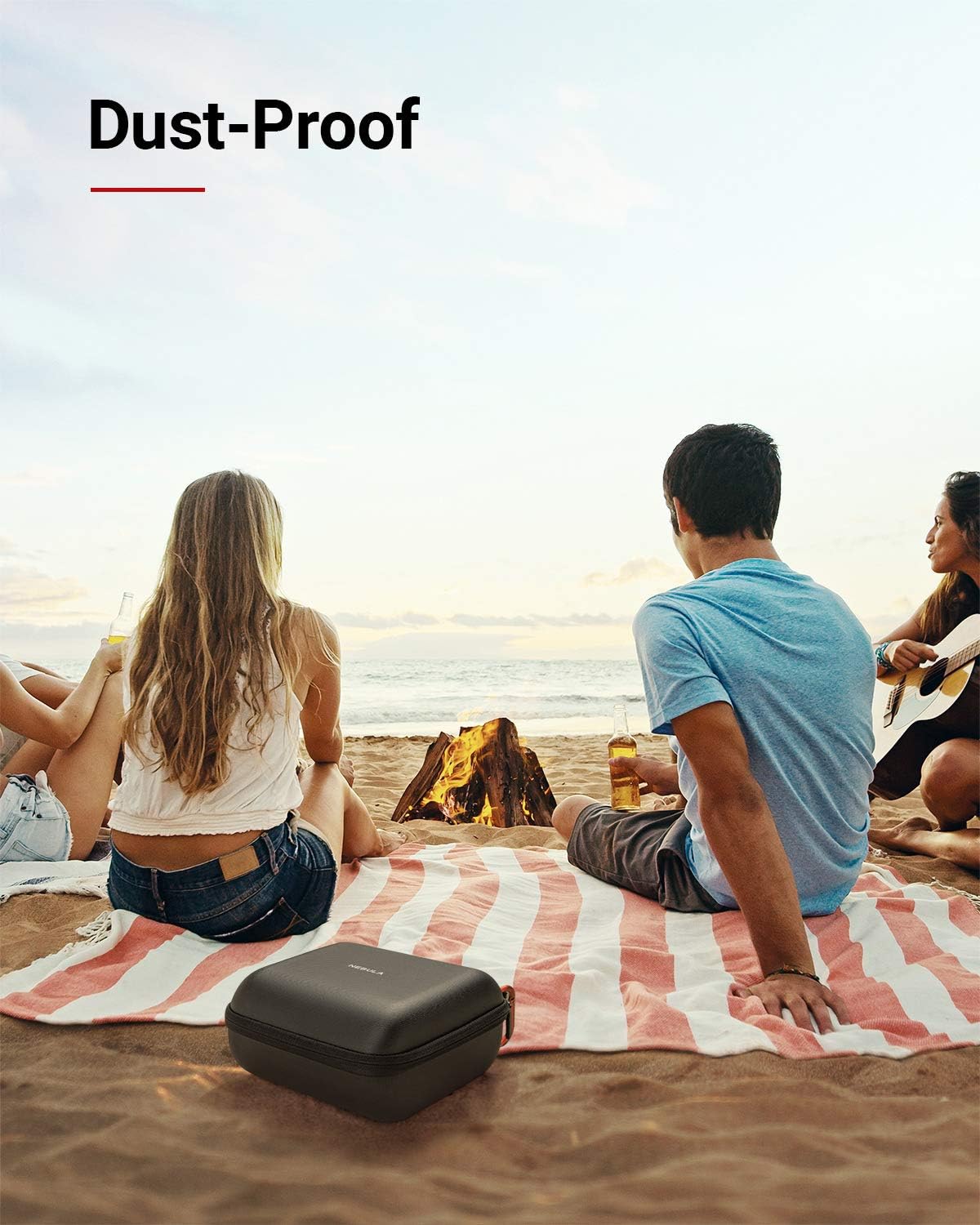 NEBULA Capsule Max Official Travel Case, By Anker, Polyurethane Leather, Soft Ethylene-Vinyl Acetate Material, Splash-Resistance, Premium Protection Projector Travel Case - Image 5